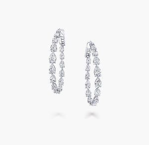 Pear Stone Hoops