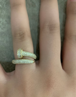 Gold Large Nail Ring
