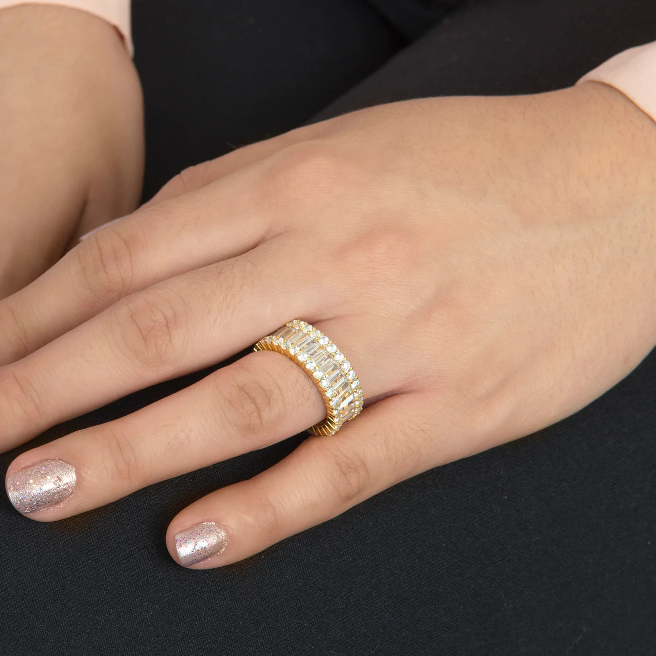 Triple Layer Baguette Band