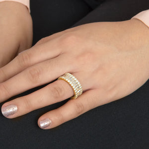 Triple Layer Baguette Band